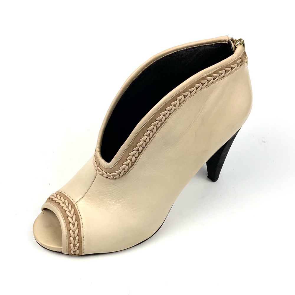 Vince Camuto Astra Beige Open Toed Bootie Heel 7M
